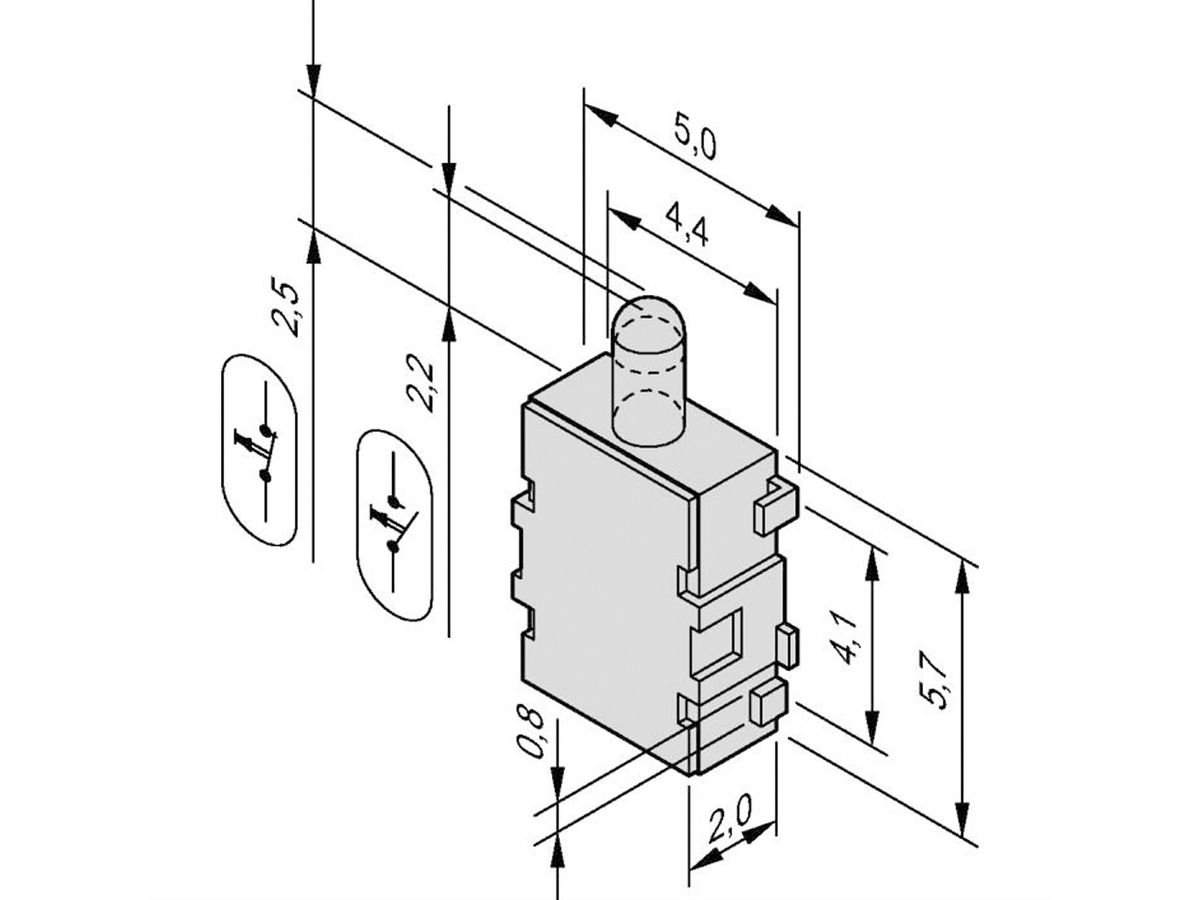 Microrupteur SCHROFF pour AMC Carrier Mechanics, normalement fermé