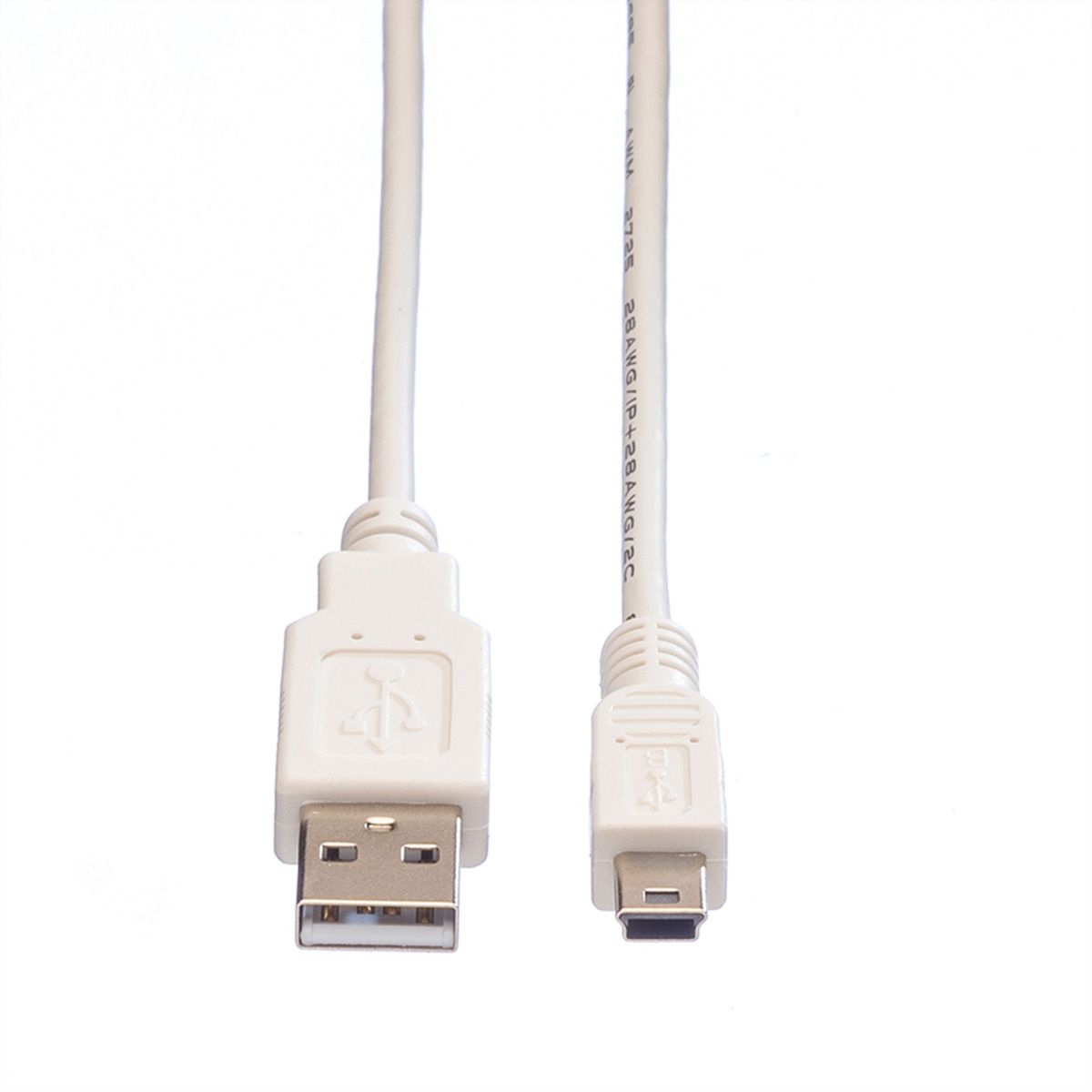 VALUE Câble USB 2.0, type A - mini 5-broches, blanc, 1,8 m
