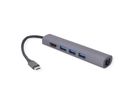 VALUE USB Typ C Dockingstation, HDMI 4K, 3x USB Typ A, Gigabit Ethernet, grau
