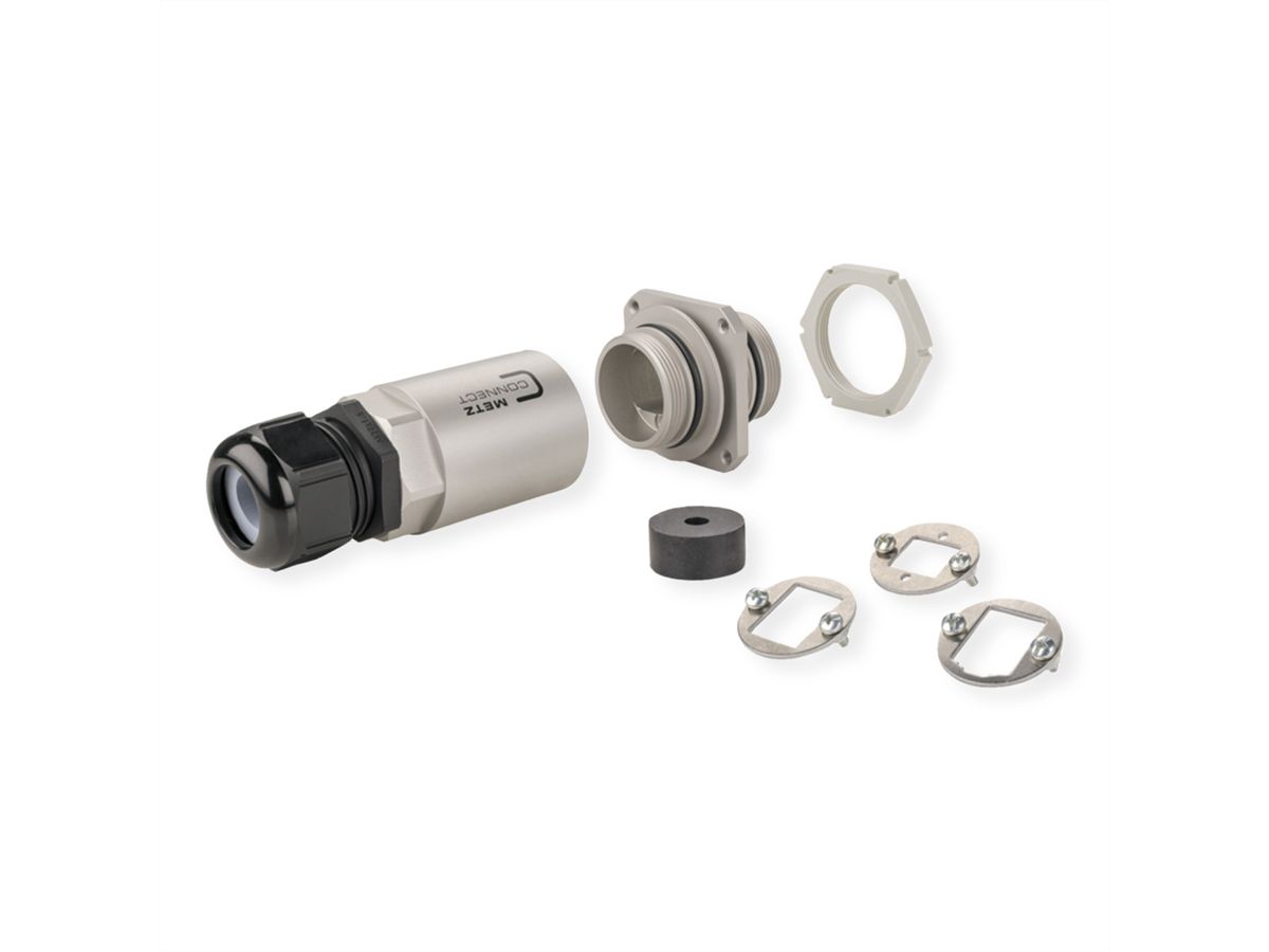 METZ CONNECT MCO IP69k boîtier de protection pour une utilisation en extérieur, kit de traversée de mur/boîtier