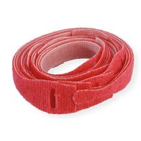 VELCRO® Bande avec languette, par 10, rouge, 20 cm