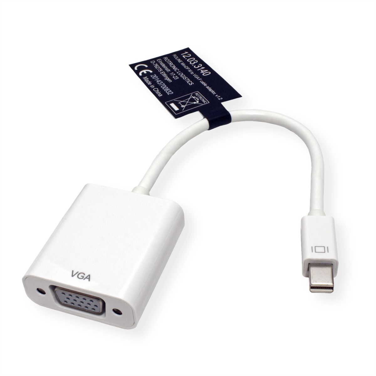 ROLINE Adaptateur Mini DisplayPort-VGA, v1.2, MiniDP M - VGA F