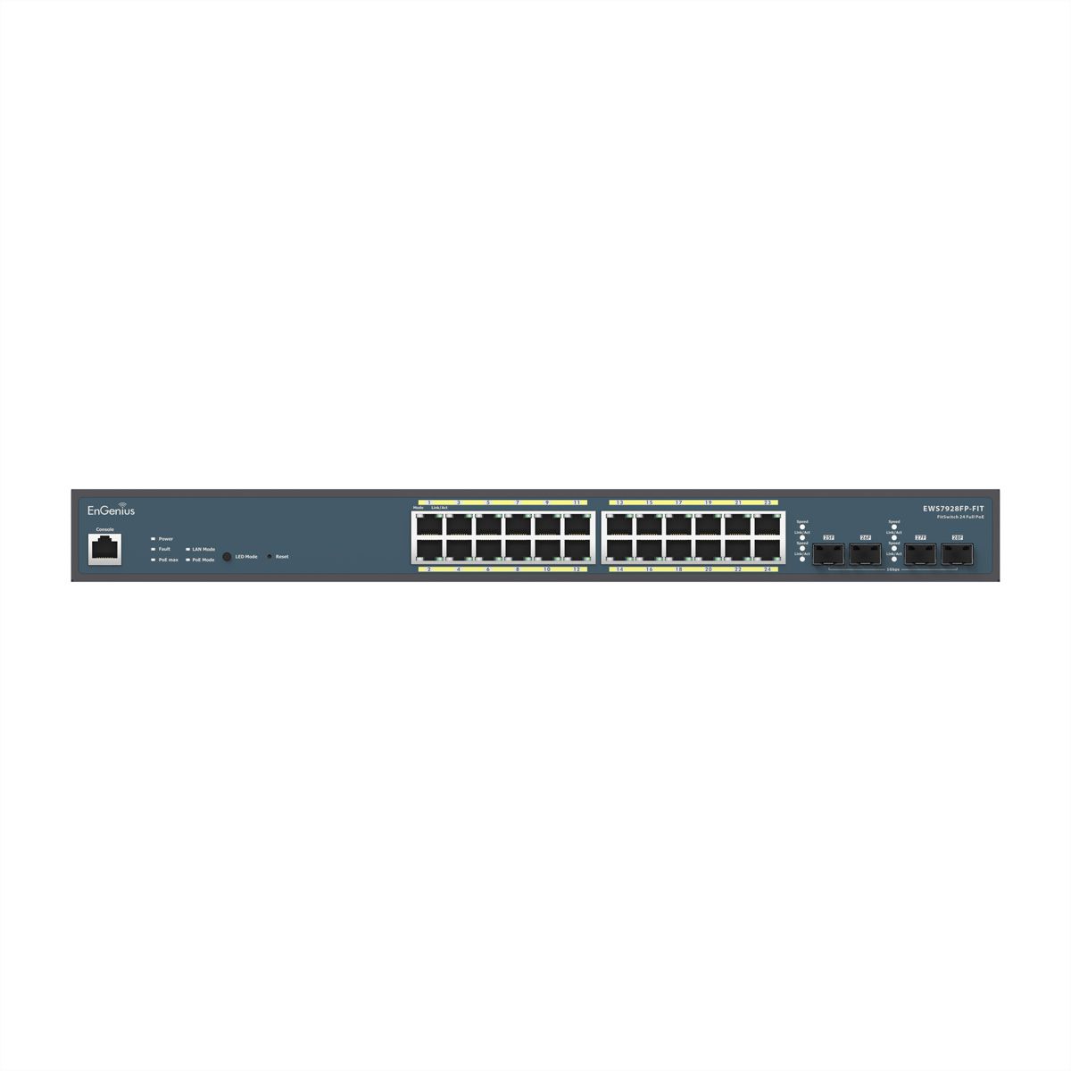 EnGenius EWS7928P-FIT 24-Port Gigabit PoE+ Switch, Administré, 240W avec 4 ports SFP