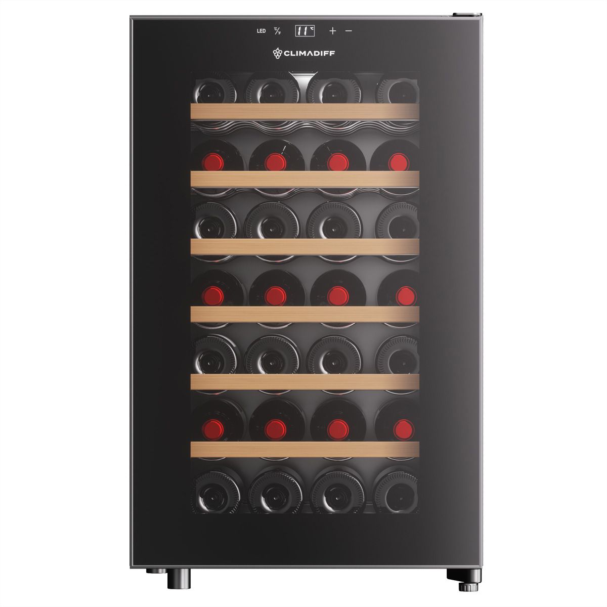Climadiff Weinkühlschrank CUVEE28, Freistehend, 1 Zone, 28 Flaschen