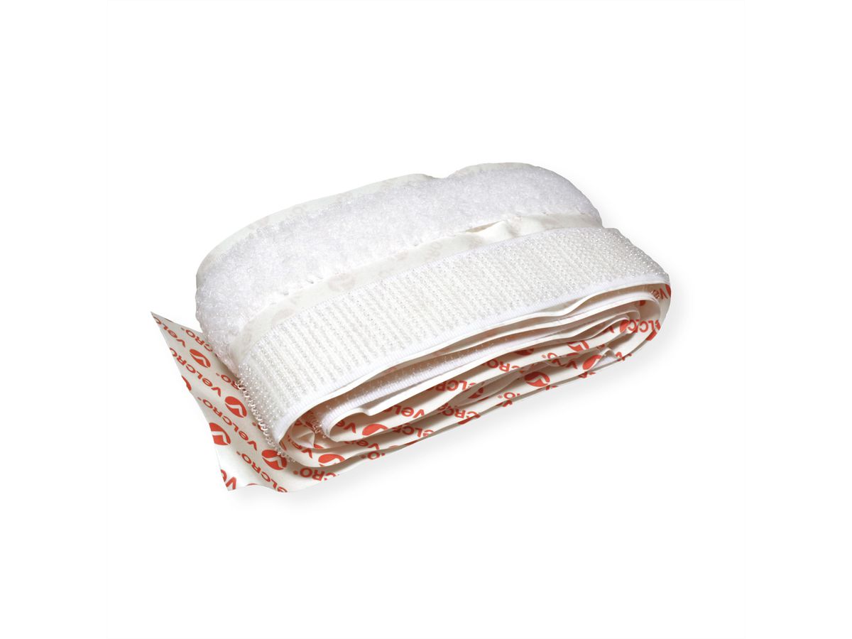 VELCRO® Bande 20mmx1m blanc, crochets & velours autocollants