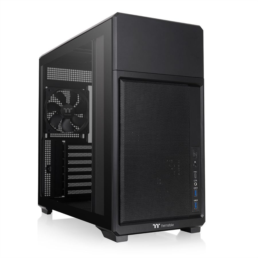 Thermaltake TR300 TG Mid Tower ATX Gehäuse, Schwarz