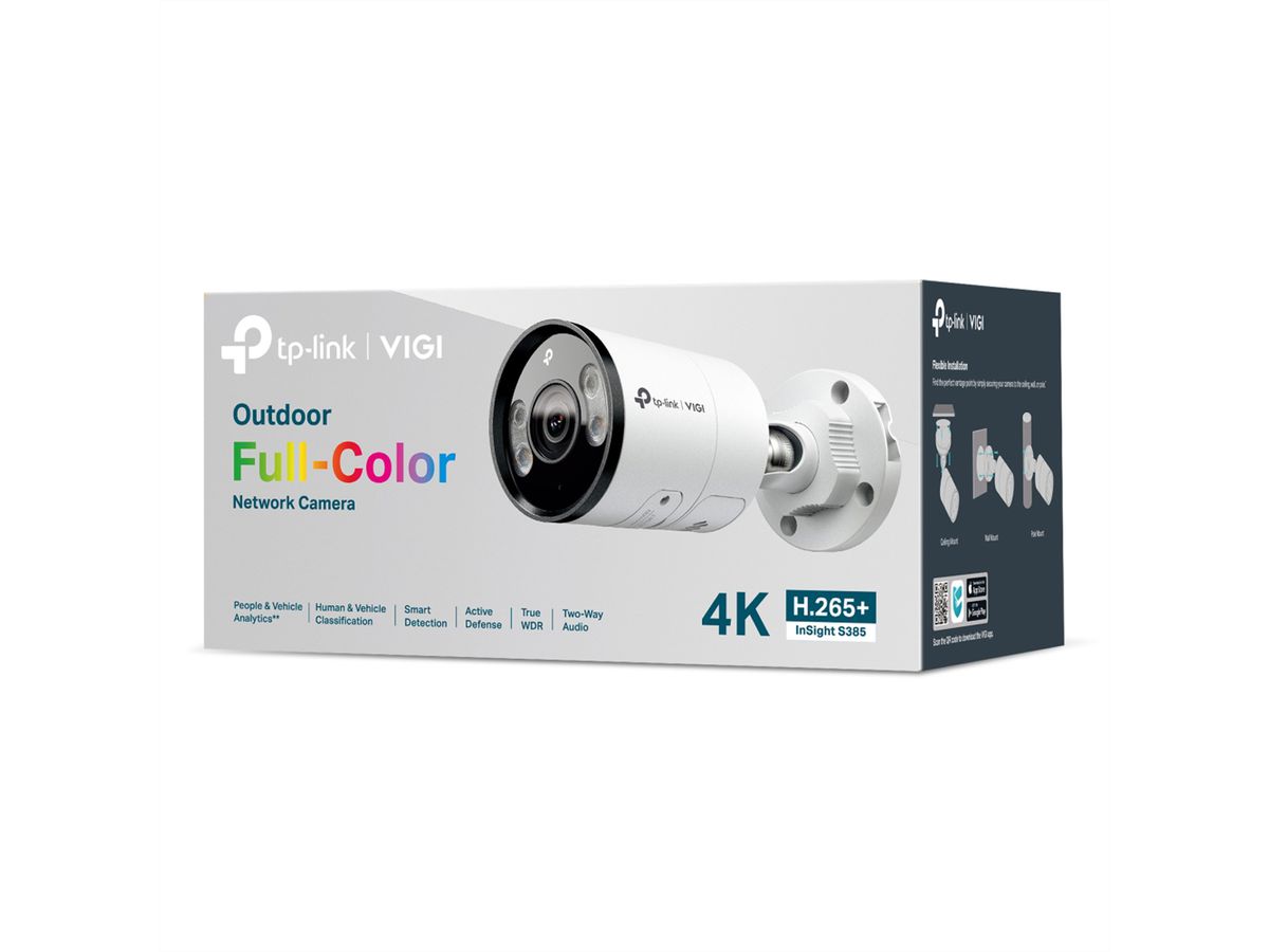 TP-Link InSight S385(2.8mm) Bullet Kamera 8 MP, 111.4°, IR-LED 30m