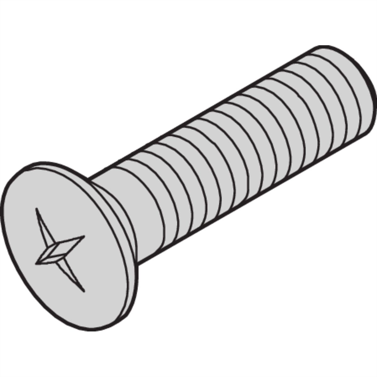 Vis à tête fraisée de SCHROFF, surélevée, empreinte cruciforme, M2.5x10 mm, acier nickelé