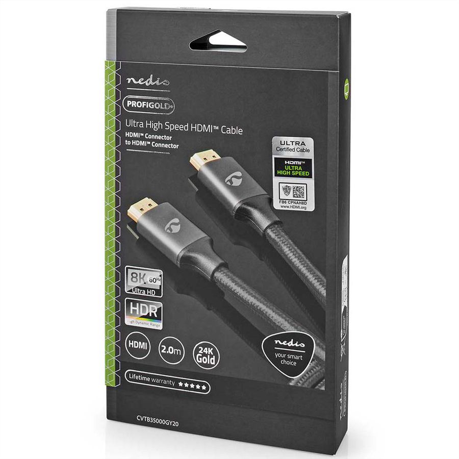 Nedis 8K HDMI Ultra HD Kabel, ST/ST, grau, 2m