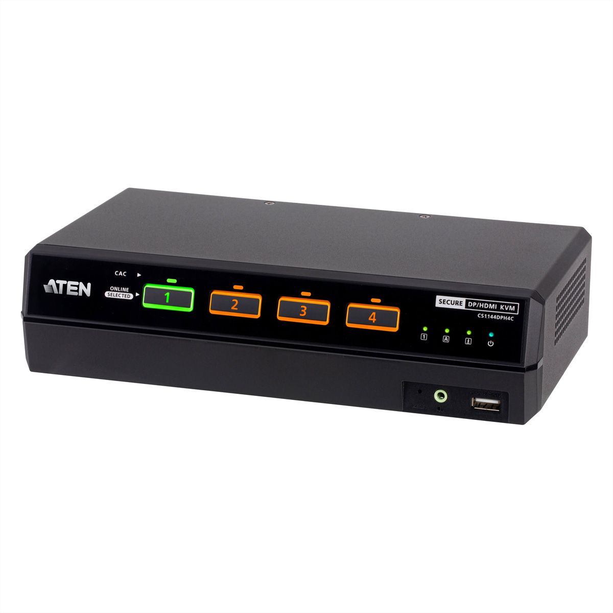 ATEN CS1144DPH4C Commutateur KVM sécurisé universel à 4 ports USB 5K DisplayPort/HDMI double écran avec CAC