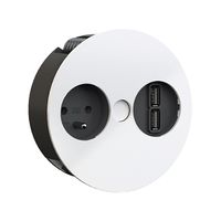 BACHMANN TWIST 1xUTE 1xUSB Charger Strom 2,0m AEH,RAL9010 30GE