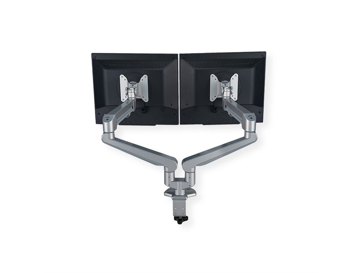 ROLINE Support double LCD pneumatique, 2 articulations, pivot