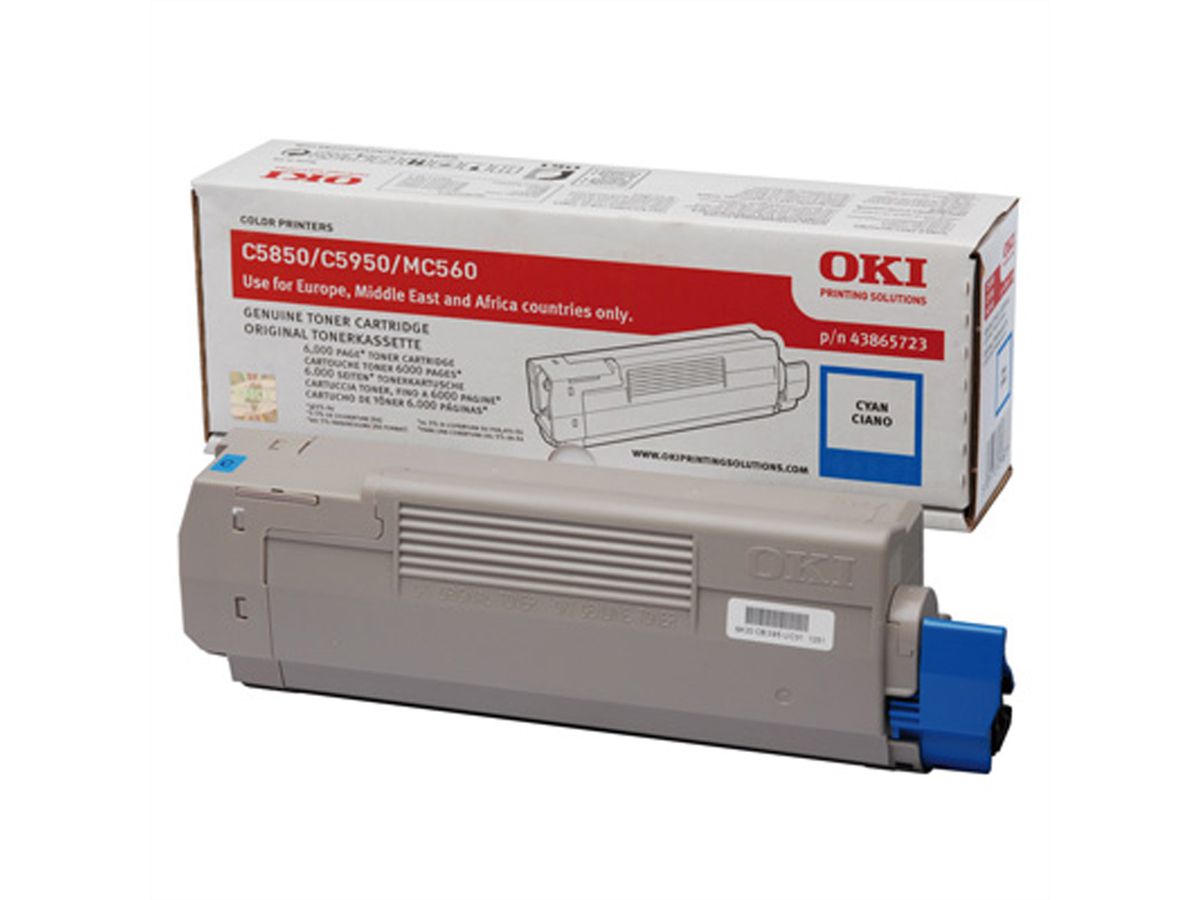 OKI Toner 43865723, cyan für ca. 6.000 Seiten für C5850 / C5950