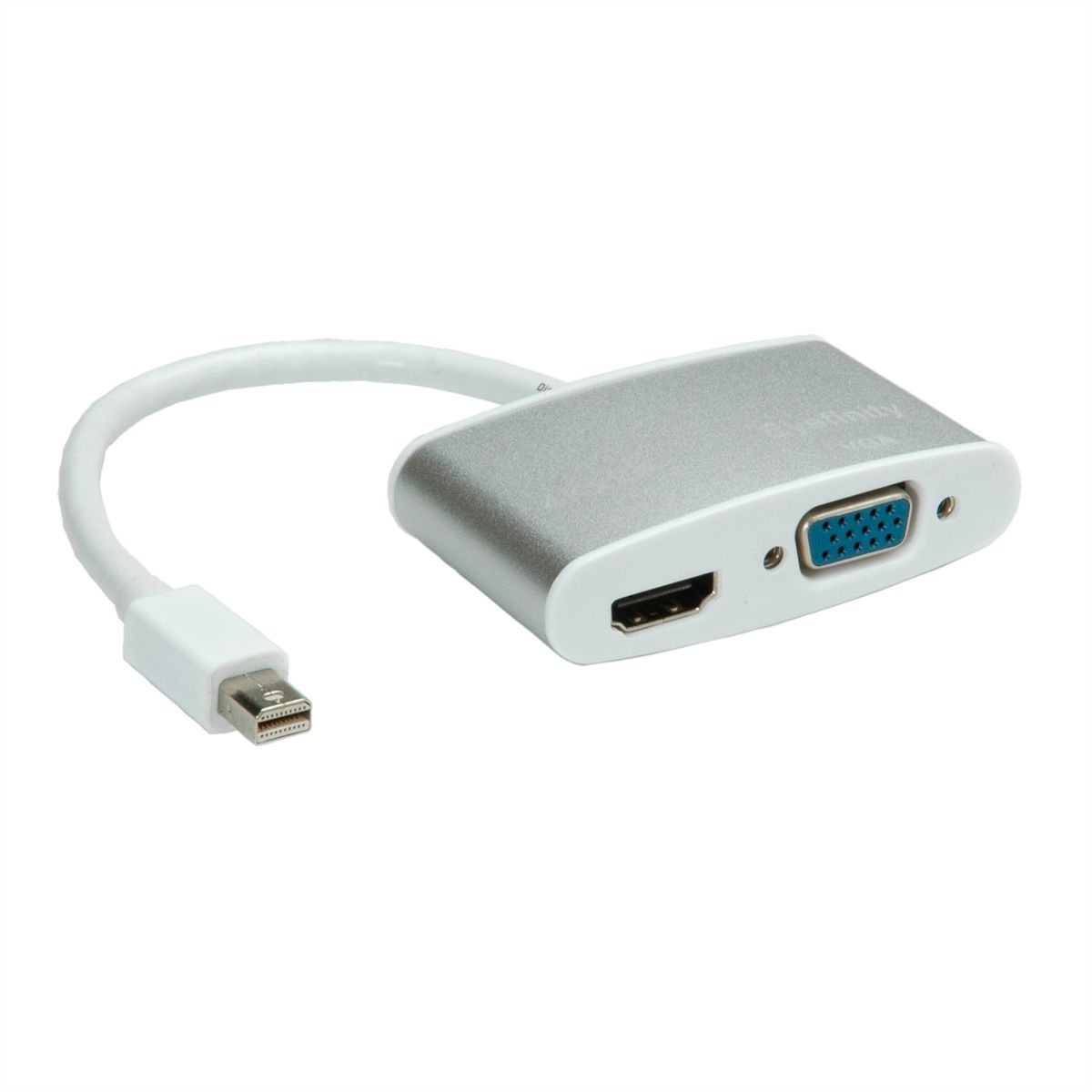 ROLINE 4K MiniDP - HDMI/VGA Adapterkabel, MiniDP ST - HDMI/VGA BU, Aktiv