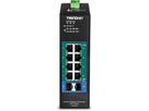 TRENDnet TI-PG102i 10-Port DIN-Rail Switch Industrial Gigabit Managed PoE+