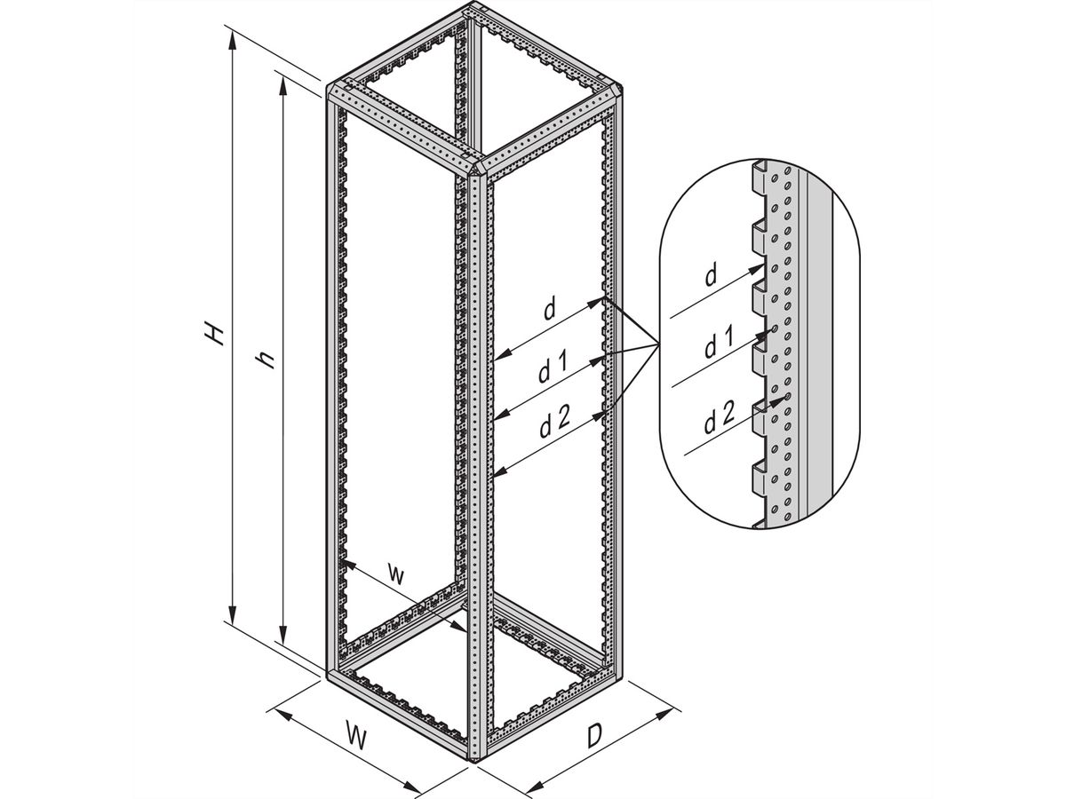 SCHROFF Varistar NET Plus Cabinet, RAL 7035, simple, 24 U, 1200H, 600W, 600D