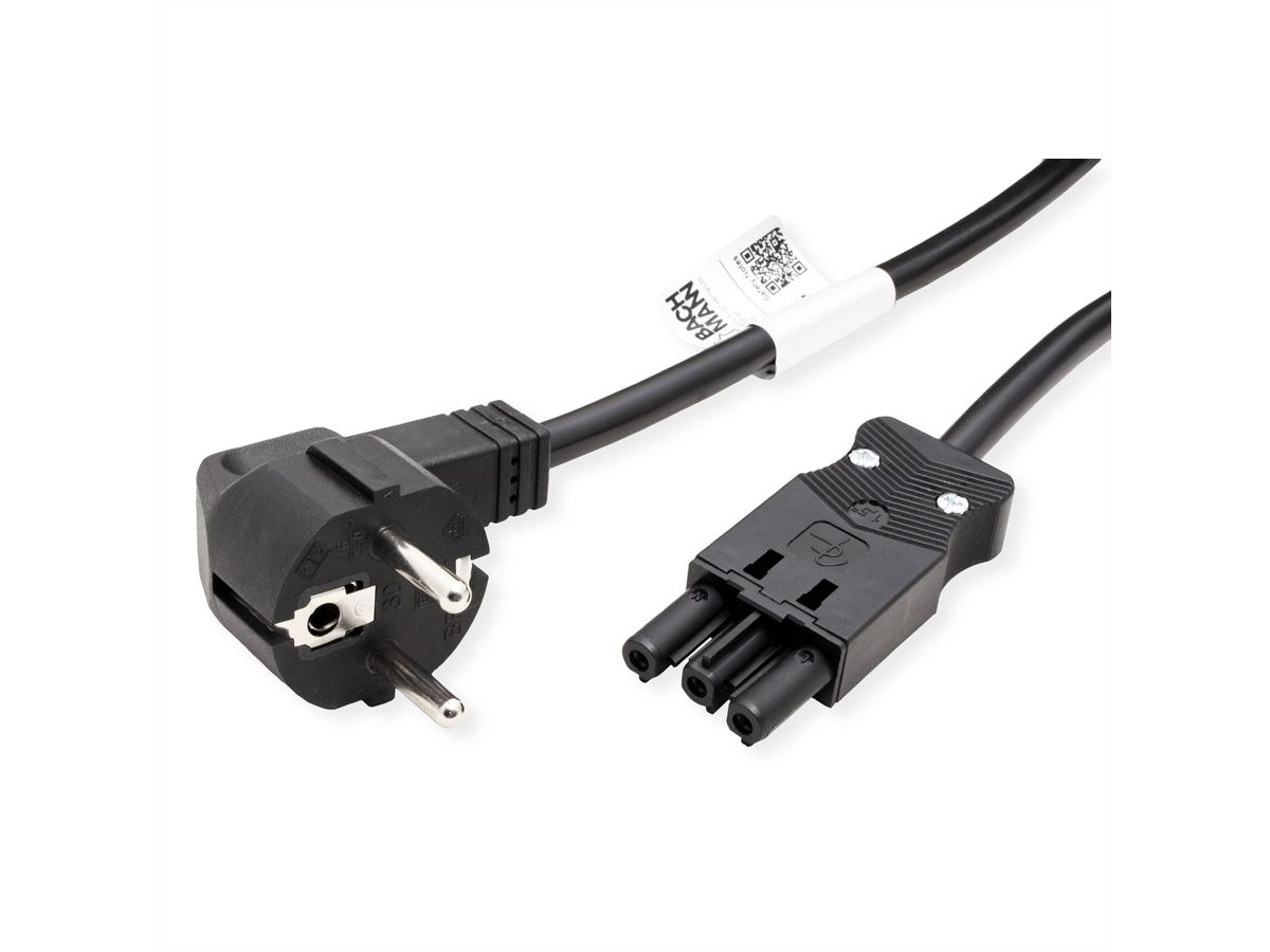 Câble d'alimentation 2P+T/GST18-3, noir, 1 m