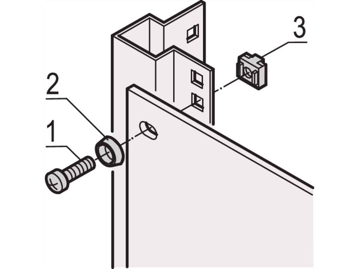 Kit d'écrous de cage SCHROFF, M6, 100 pces