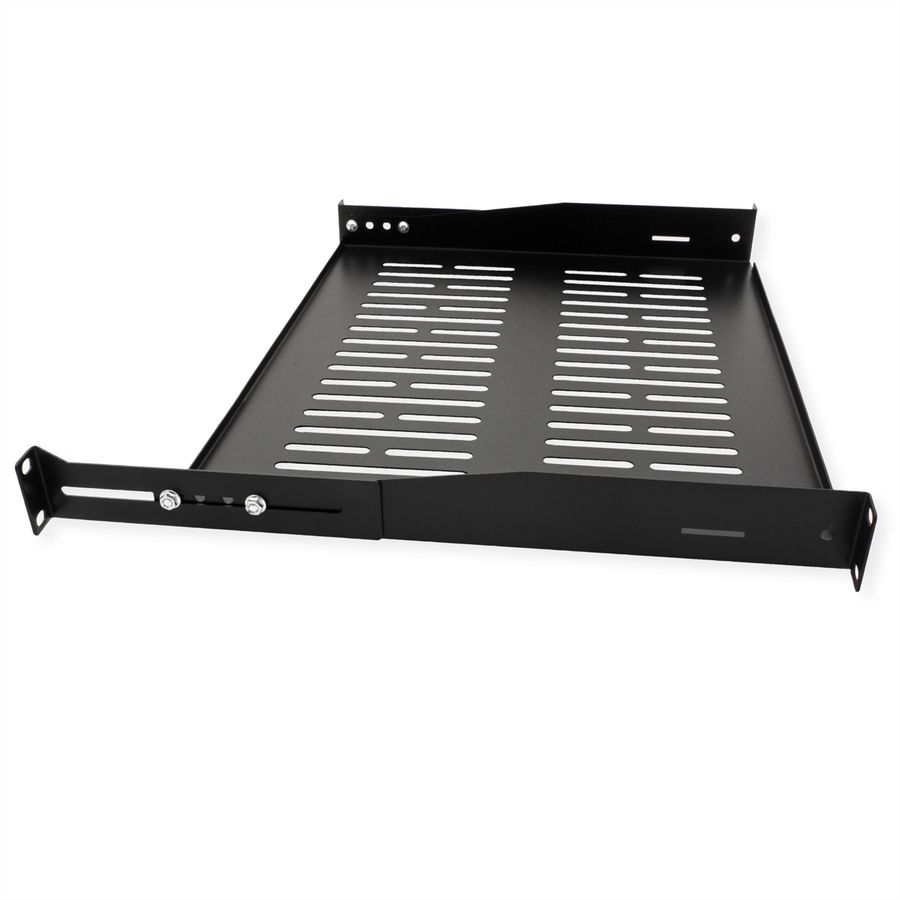 VALUE 19-Zoll-Geräteträger 1 HE, T: 350mm, max. 25 kg, U-Form, schwarz