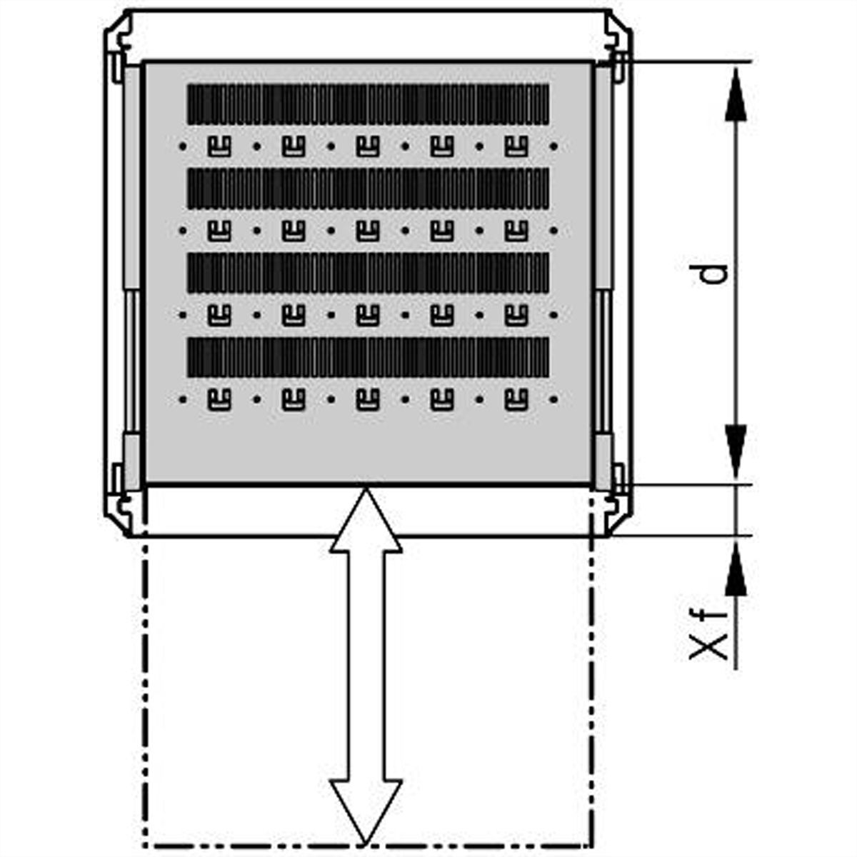 SCHROFF Tablette télescopique 19" pour Varistar, Novastar, Eurorack, 70 kg, RAL 7021, 800W 800D