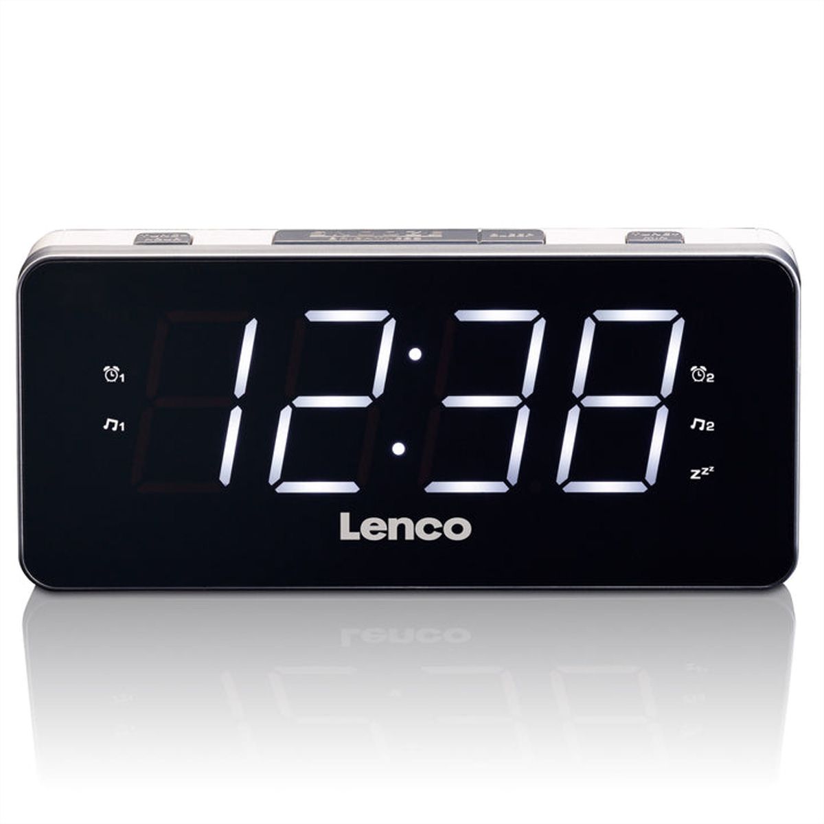Lenco Radio-réveil CR-018 White, Blanc