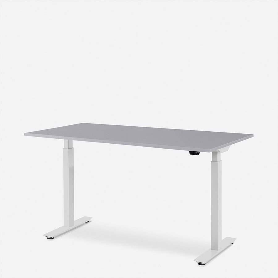 WRK21 Schreibtisch Smart 120 x 80 cm, Höhenverstellbar, Grau Uni / Weiss