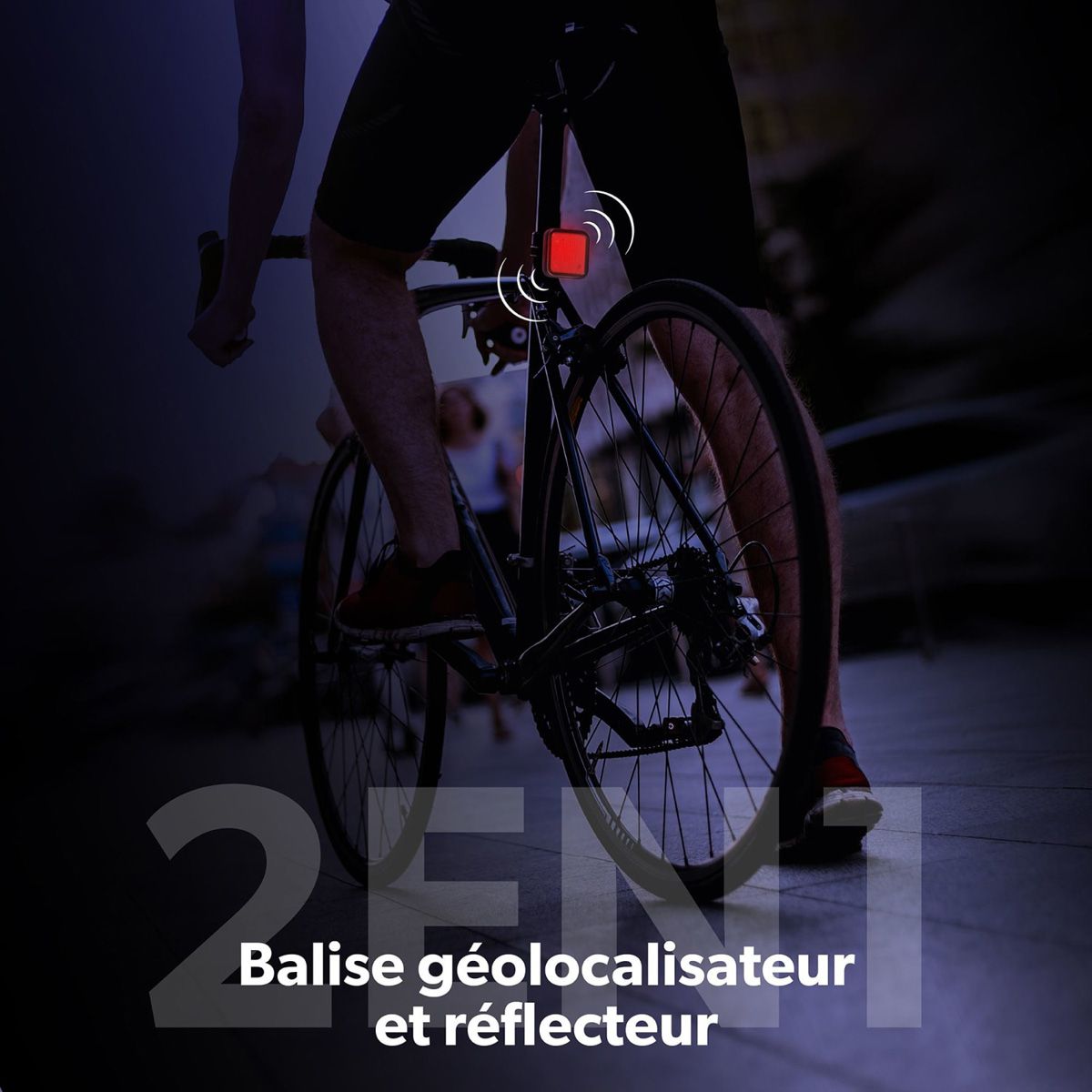 Dispositif de localisation T’nB pour vélos et scooters, Noir/Rouge
