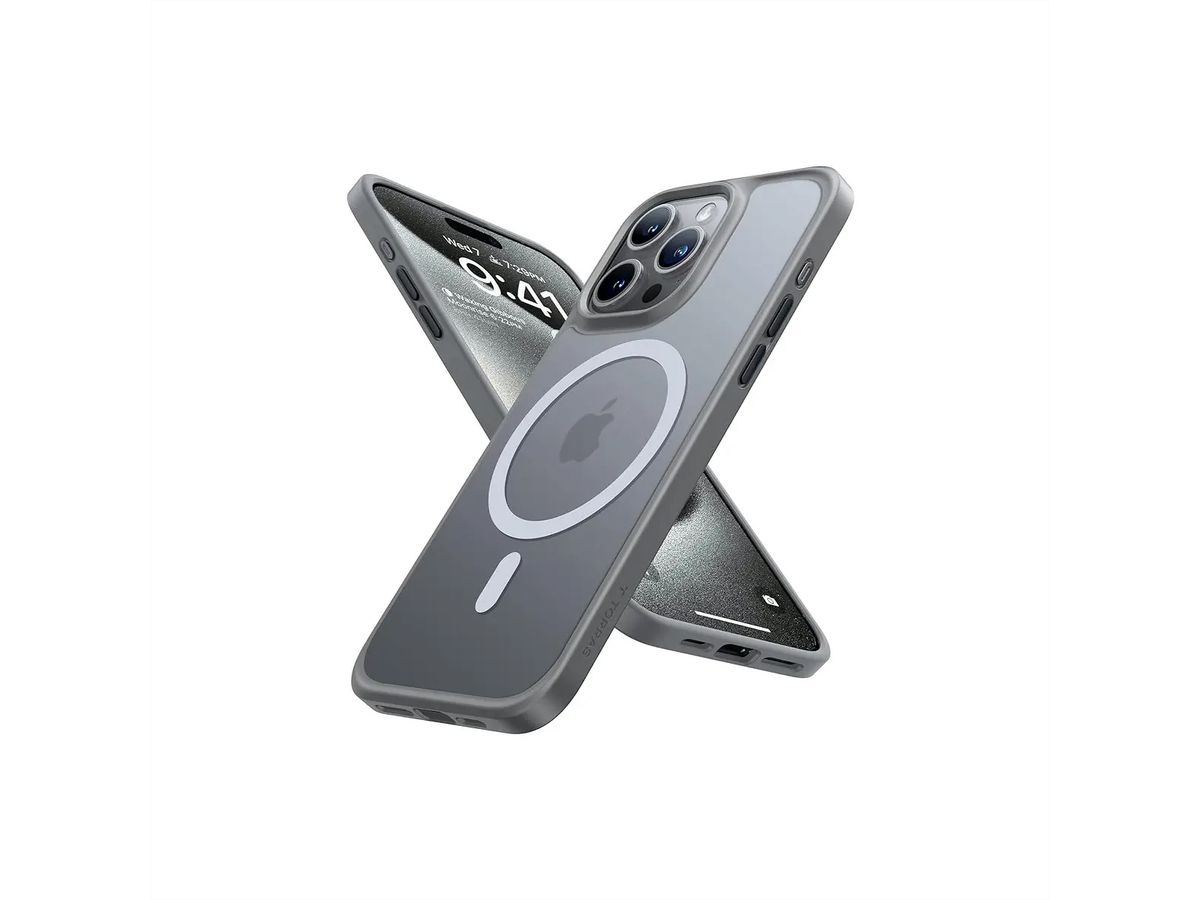 Torras Guardian Schutzhülle, iPhone 15 Pro Max, Magsafe, grau