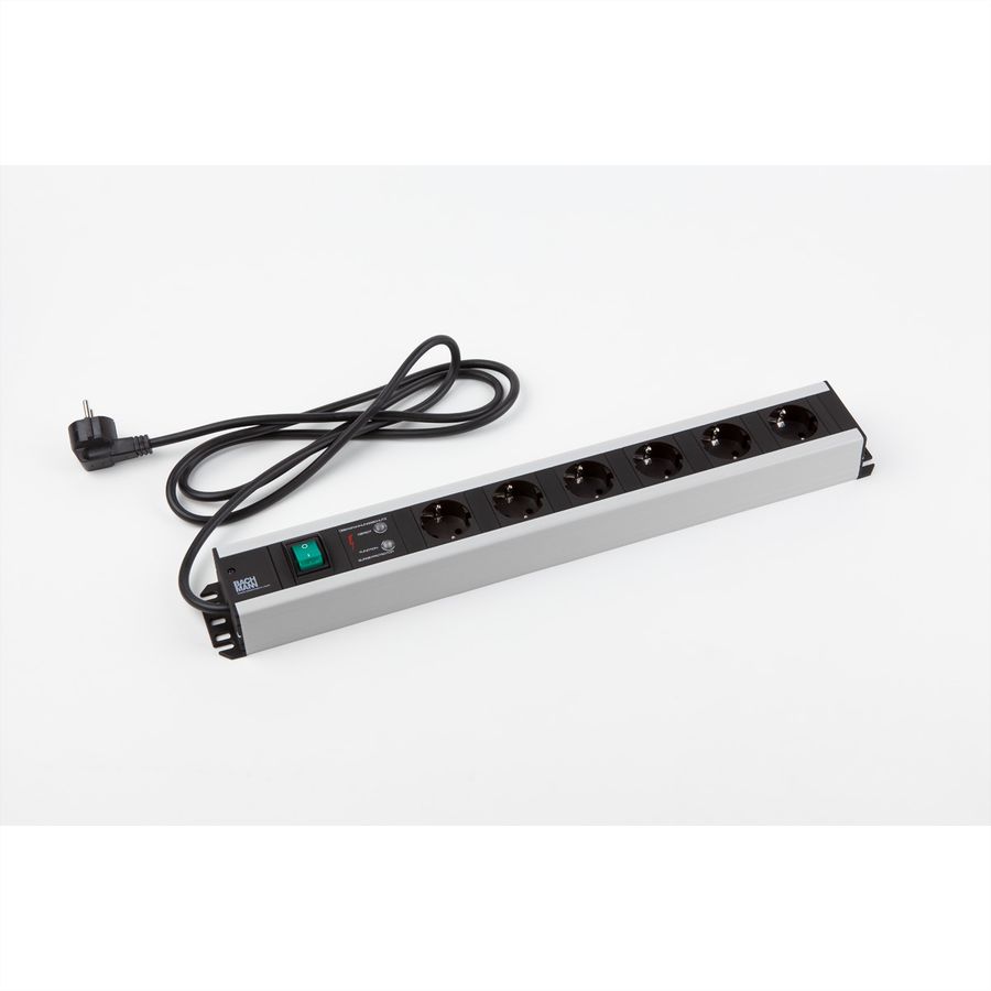 BACHMANN Multiprise 6x contact de protection, protection contre les surtensions, interrupteur