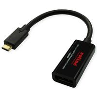 ROLINE Kabel-Adapter USB-C - DisplayPort, v1.2, bidirektional, ST/BU, 0,2 m