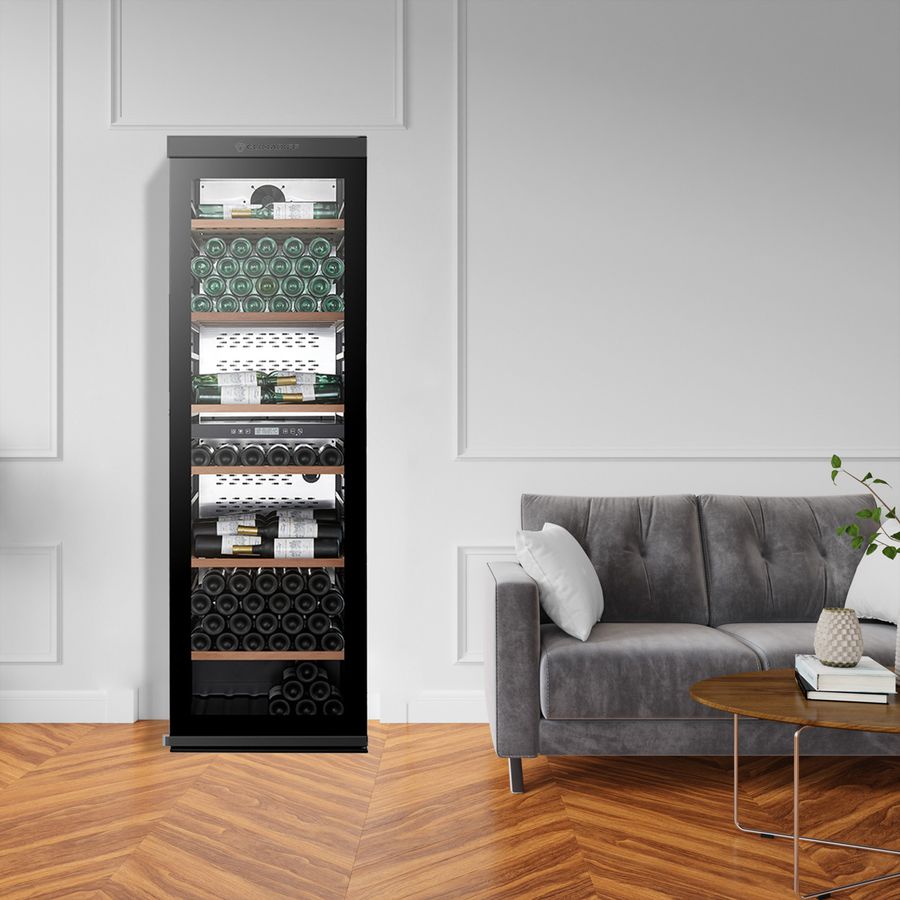 Climadiff Weinkühlschrank MILLESIME240DB, Freistehend, 2 Zonen, 237 Flaschen