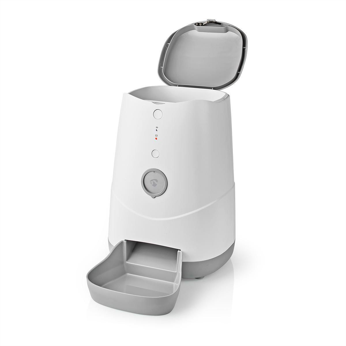 Nedis SmartLife Futterspender Wi-Fi 3.7 l für Hunde und Katzen, Android™ / IOS, Weiss,Grau