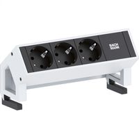 BACHMANN DESK2 3x contact de protection GST18 Inox, Chargeur USB 60W 1xABD 0,2m GST18