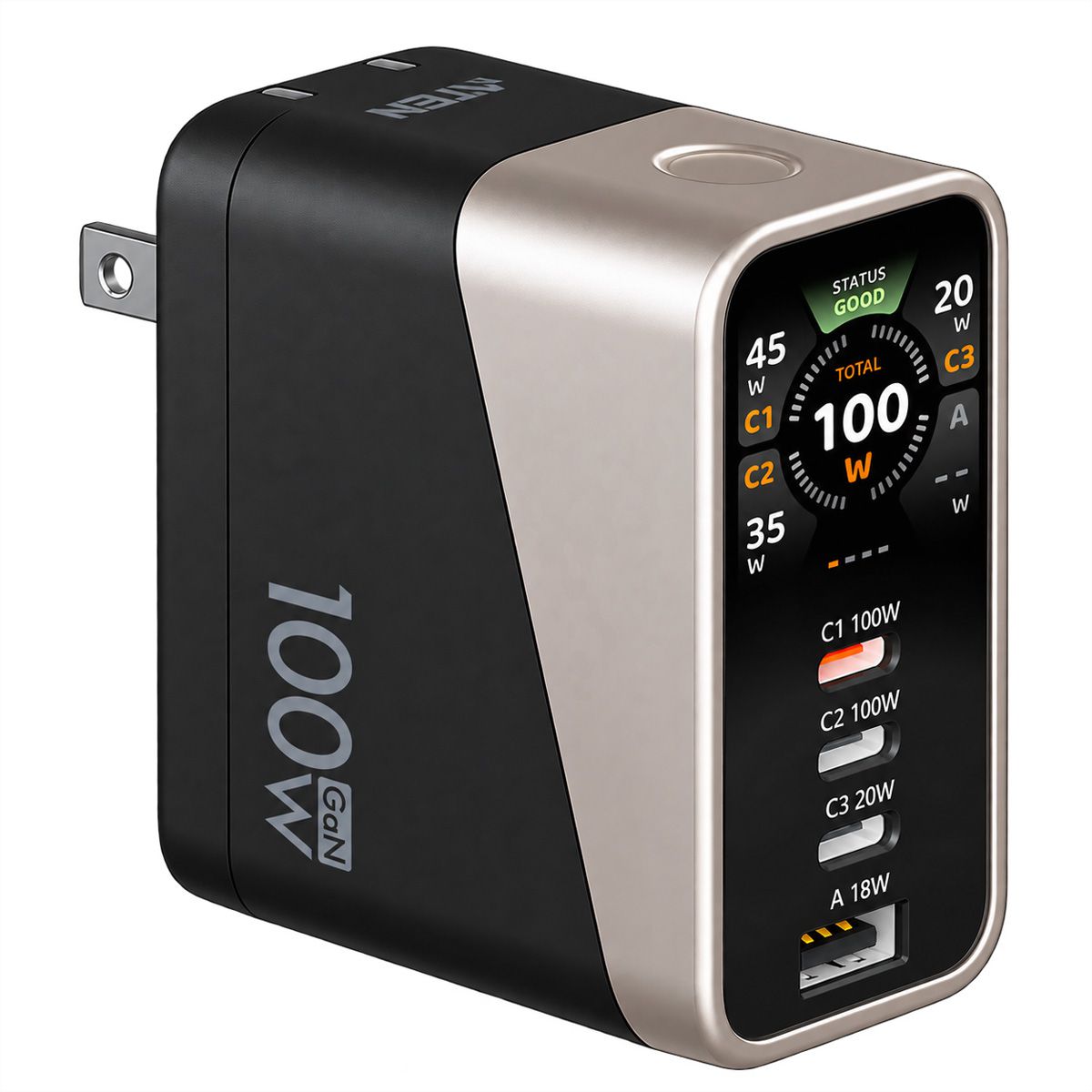 ATEN UP5100 100W 4P Smart Display Charger, GaN, 100W