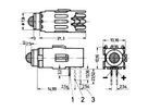SCHROFF DEL unique Ø 5 mm, modèle long, plan de montage 1, vert