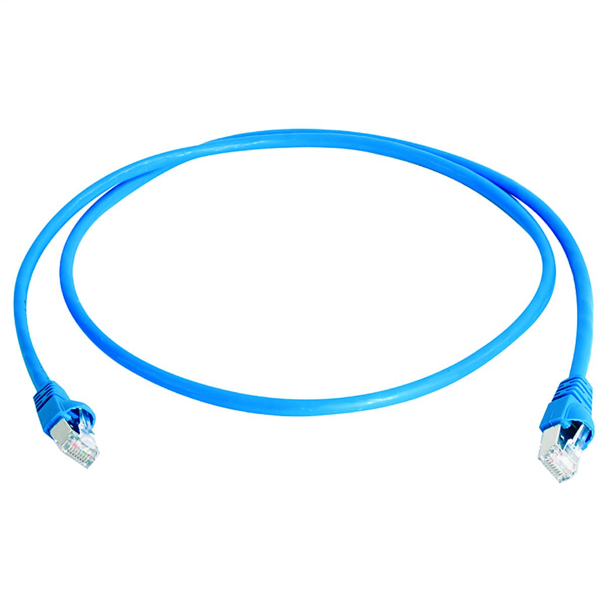 TELEGÄRTNER Mini Cordon S/FTP Cat.6A, MP8 FS500, LSZH, 1:1 , bleu, 2 m
