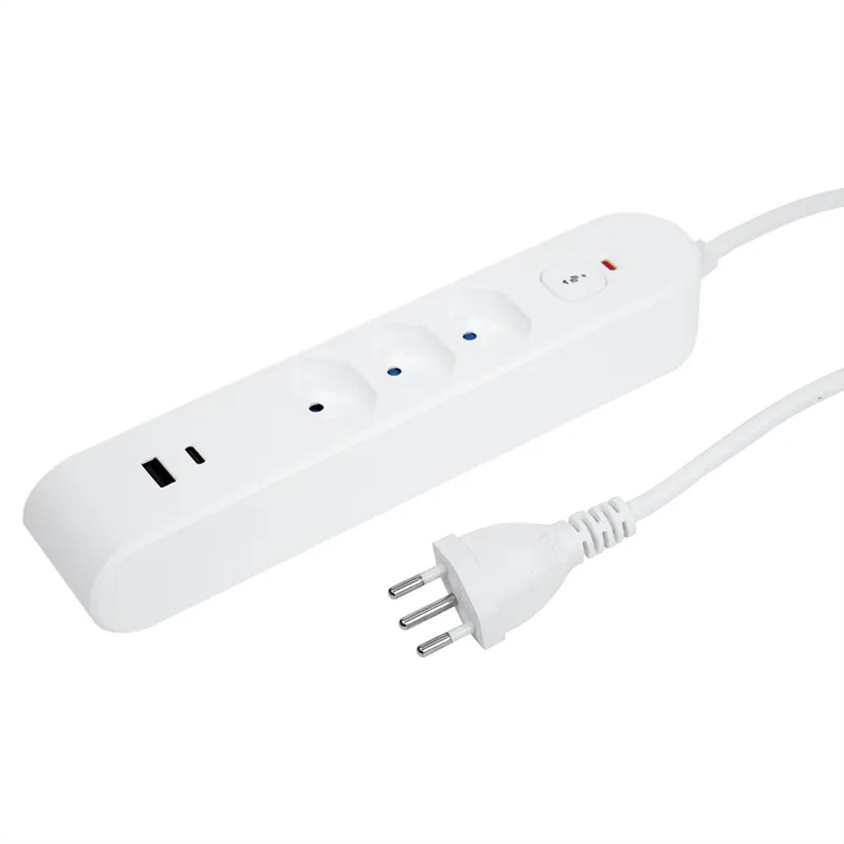 Steffen Steckdosenleiste IQ 3fach , PRO 3xT13 + 1xUSB-A 18W + 1xUSB-C PD 20W, 3m, weiss