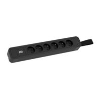 BACHMANN PRIMO2 Prise multiple 6x UTE, aluminium, noir, 2 m