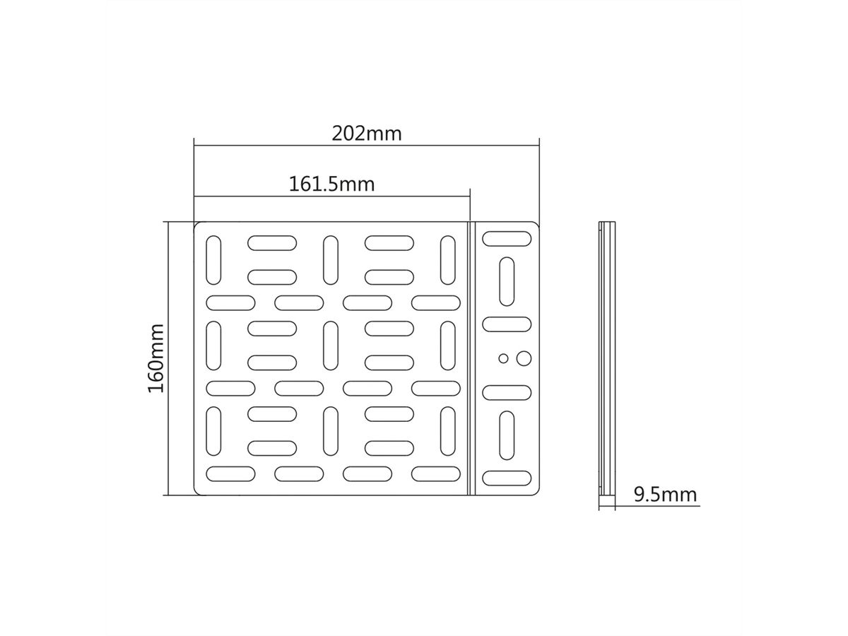 ROLINE Media-Player Halterung, klein (202 x 160 mm), schwarz