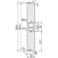 SCHROFF Face avant, plate, non blindée, découpe Sub-D, 3 U, 4 HP, 1 x 9 broches, 2,5 mm, alu, anodisé avant, conducteur arrière