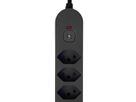 Steffen Steckdosenleiste IQ PRO 6fach, PRO 6xT13 + 1xUSB-A 18W + 1xUSB-C PD 20W, 3m, schwarz