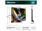Hisense TV 55UR8DS 55", RGB Mini LED 4K, 180Hz, 2500 Nits
