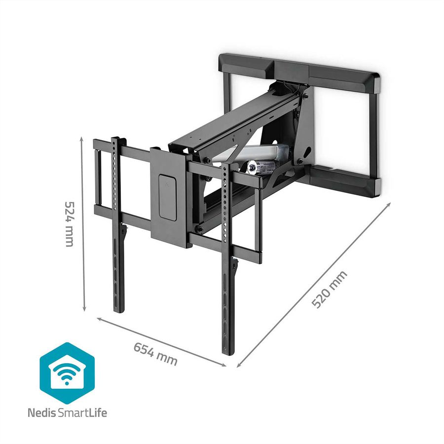 Nedis SmartLife motorisierte TV-Wandhalterung 37–75" schwarz, Wand, 35 kg, motorisiert