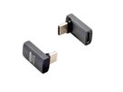 ROLINE USB4 Gen 3x2 Adapter Typ C ST/BU, Aluminium, 90°, breit, silberfarben