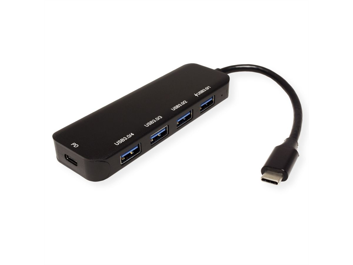 VALUE Hub USB 3.2 Gen 1, 4 ports, type C, 1 port PD