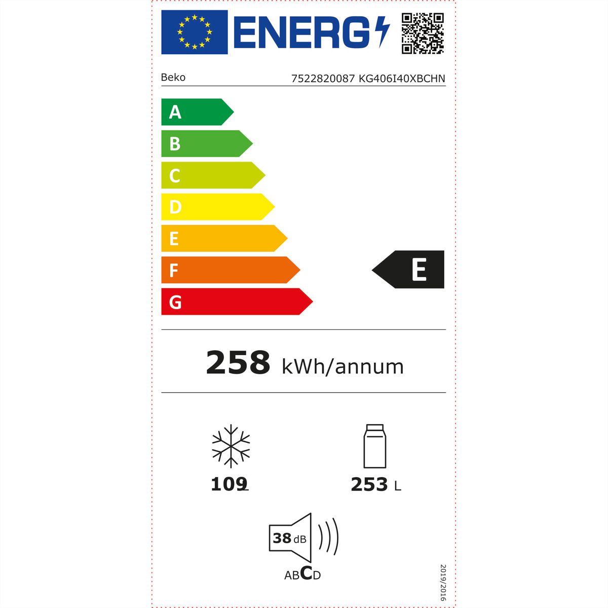 Beko Kühl-Gefrierkombination KG406I40XBC, No Frost, 362l, silber