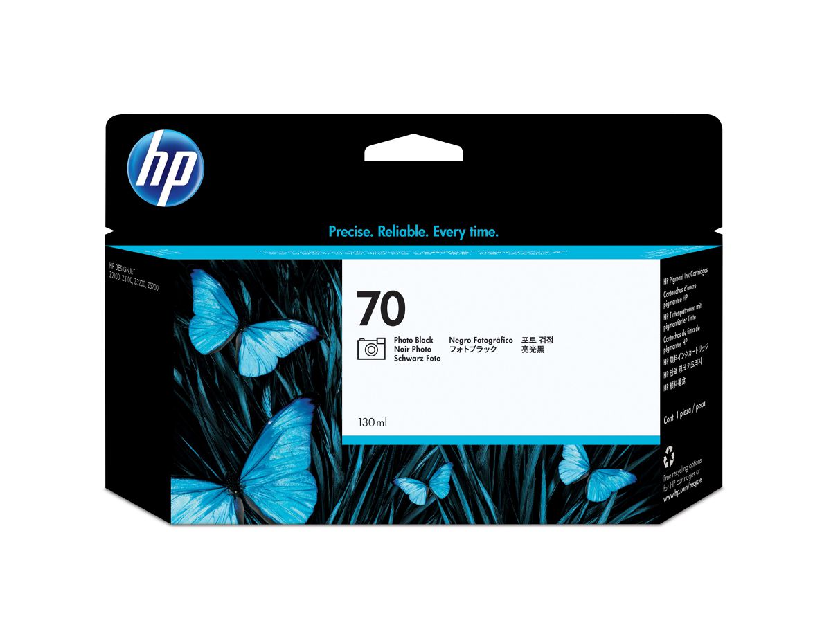 HP 70 Fotoschwarz DesignJet Druckerpatrone, 130 ml