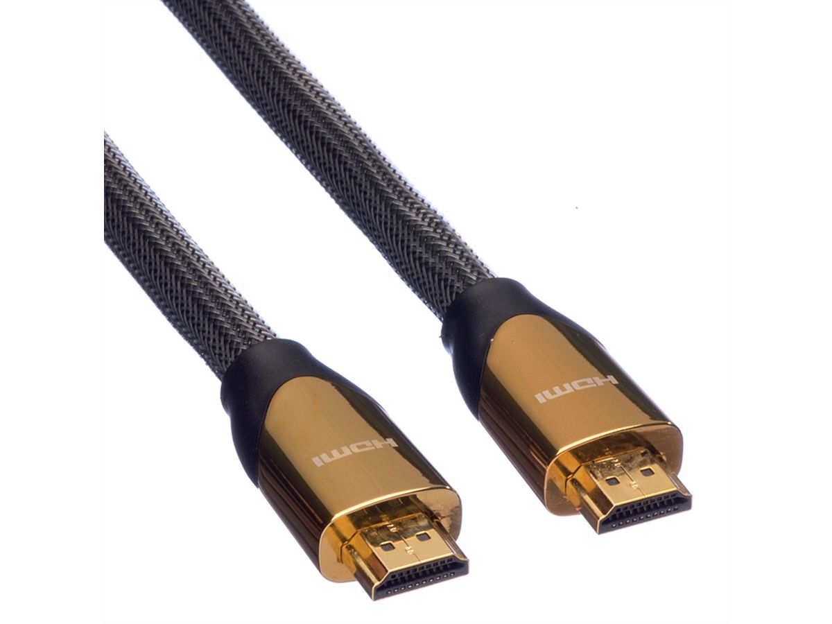 ROLINE 4K PREMIUM HDMI Ultra HD Kabel mit Ethernet, ST/ST, schwarz, 2 m