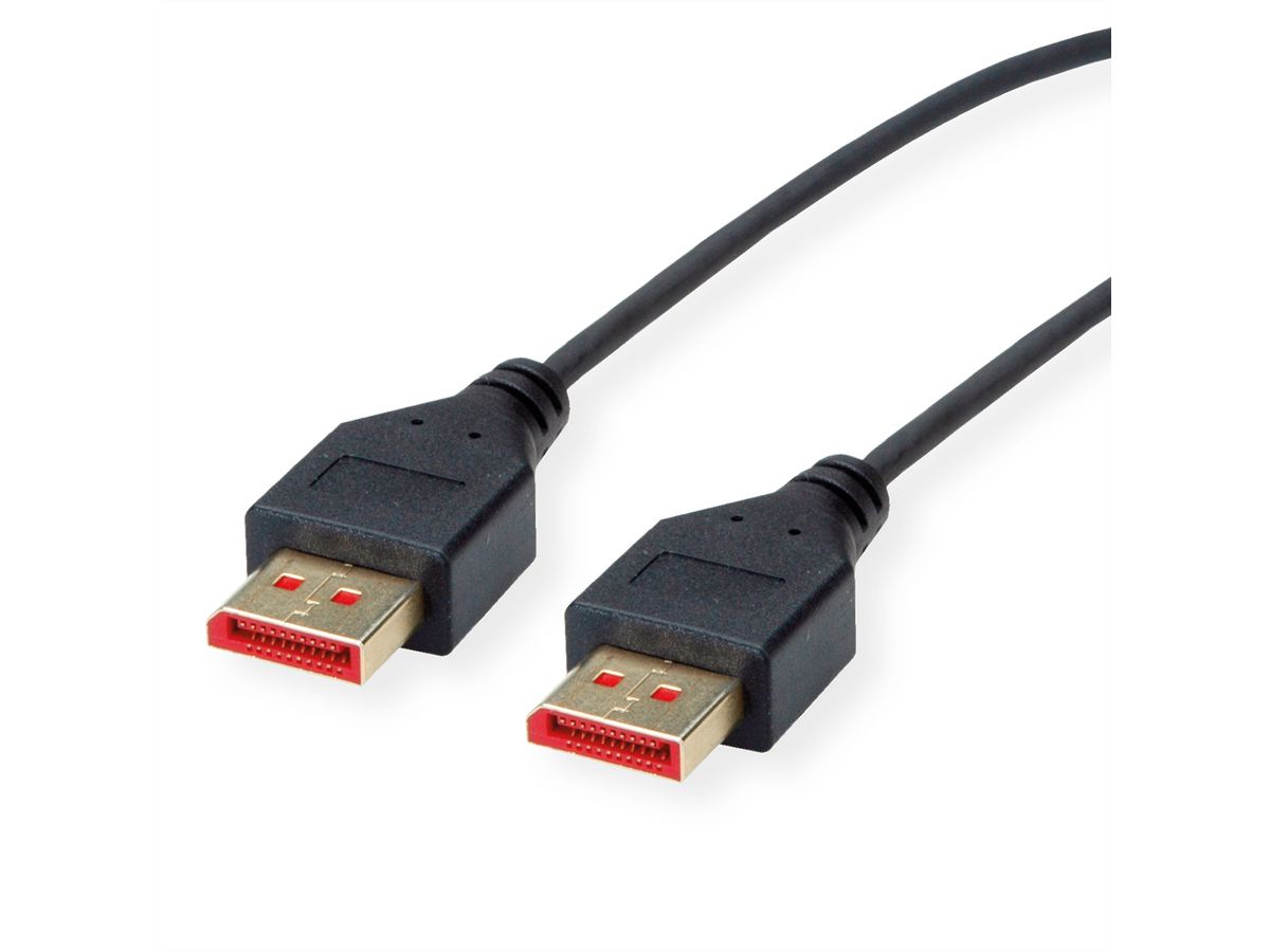 ROLINE Câble DisplayPort v1.4, DP M - DP M, SLIM, noir, 1,5 m