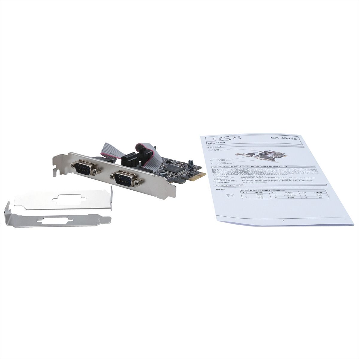EXSYS EX-46012 2S Seriell RS-232 PCIe Karte